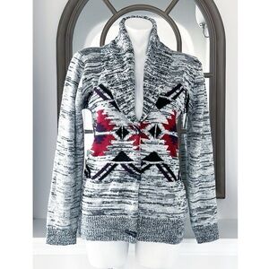 Lucca Couture Aztec Cardigan Front Button Size L EXCELLENT!